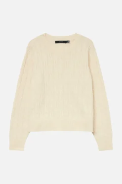 Aries O-Neck Cable Pullover - Birch