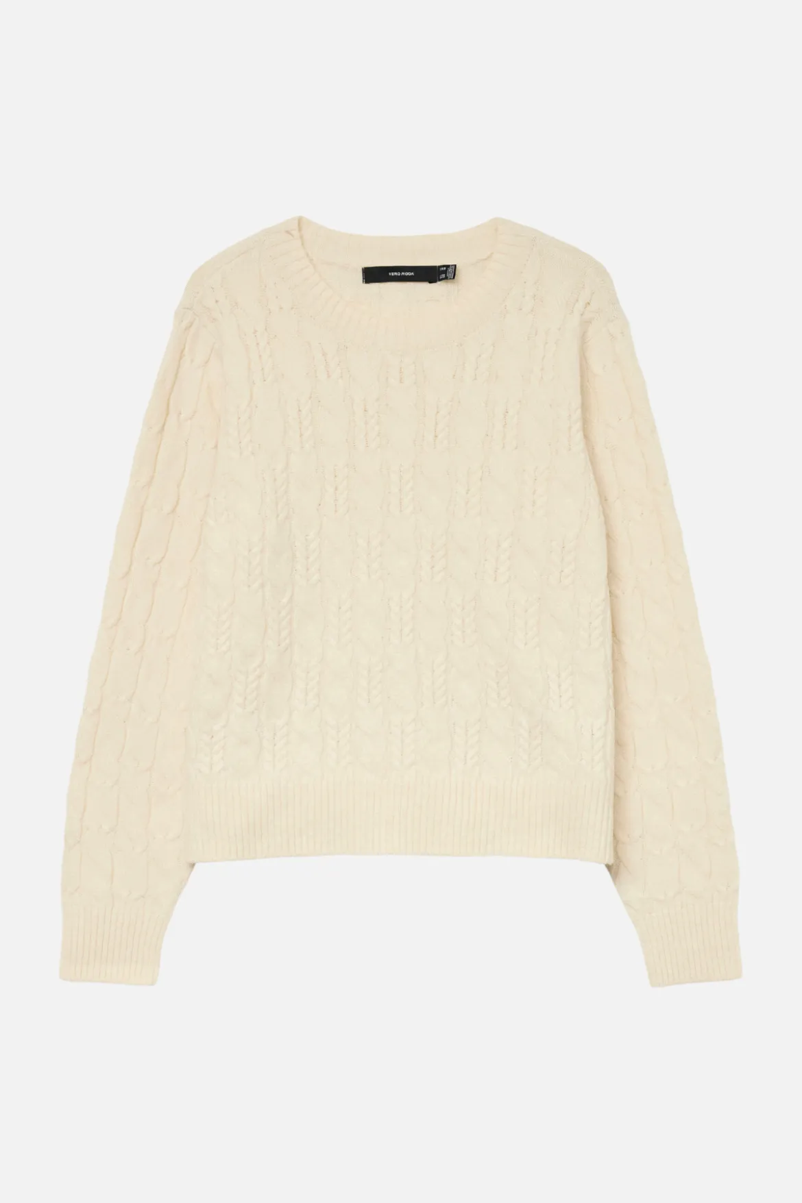 Aries O-Neck Cable Pullover - Birch