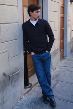 Arthur Strik Cardigan - Mørk Navy