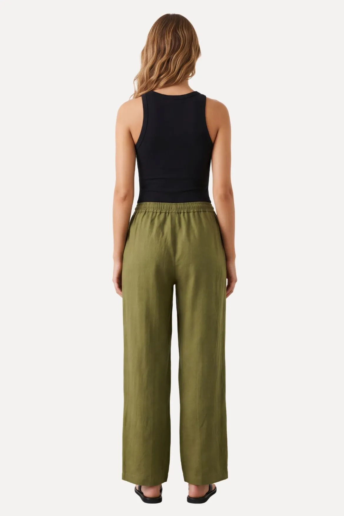 Astrid Hør Pants - Olive