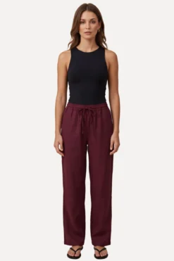 Astrid Hør Pants - Rød