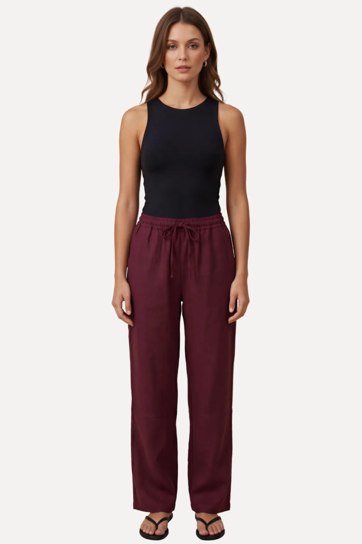 Astrid Hør Pants - Rød
