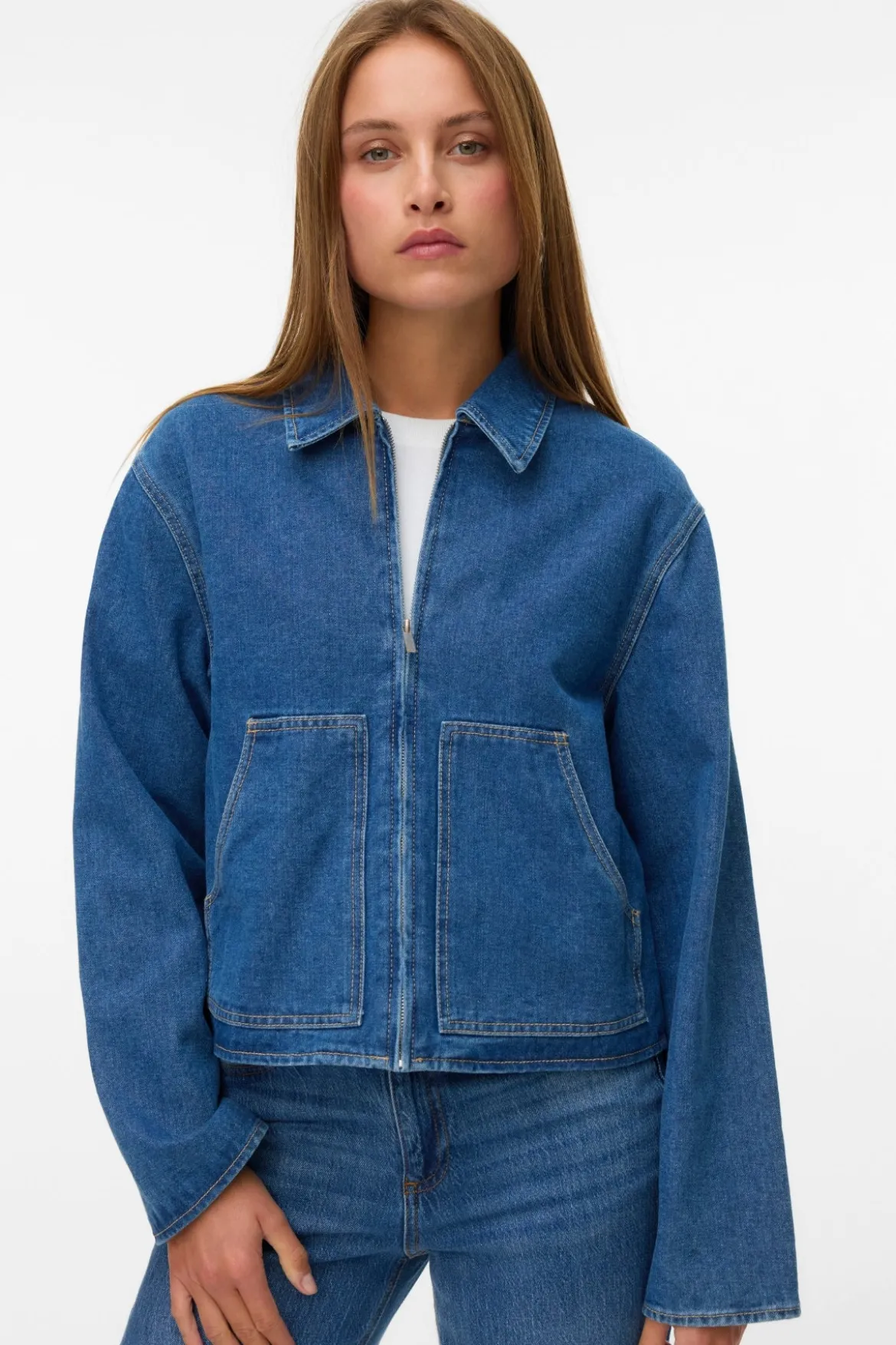 Aura Denim Jacket - Medium Blue Denim