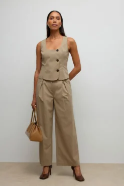 Ayah Hw Wide Pants - Dune Melange