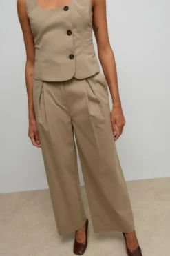 Ayah Hw Wide Pants - Dune Melange