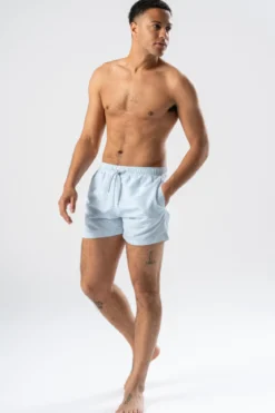 Badeshorts - Lyseblå/Hvid