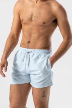 Badeshorts - Lyseblå/Hvid