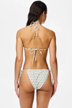 Baomi Bikini Underdel med Bindebånd - Egret-Black Dot