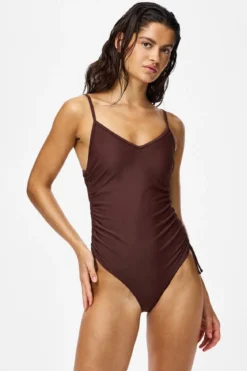 Baomi Ruching Badedragt - Deep Mahogany