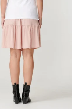 Basic blød mini nederdel - Misty rose