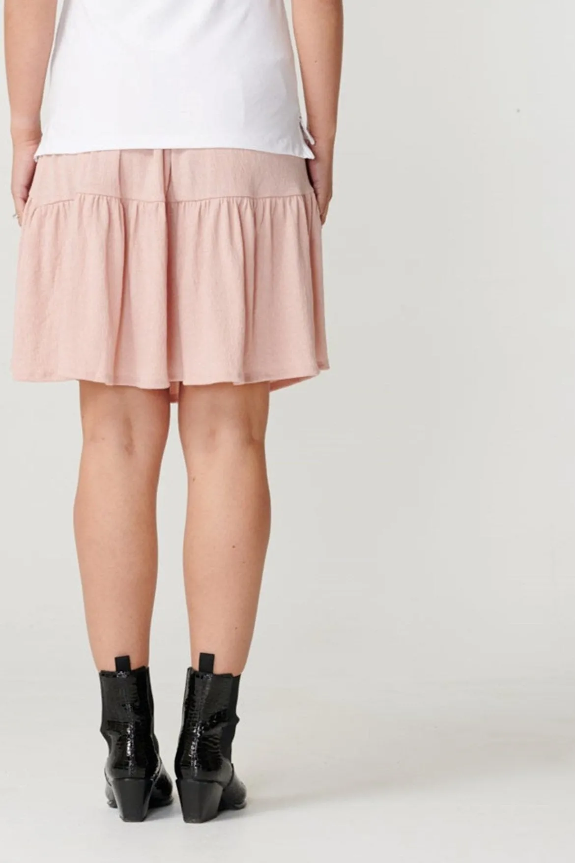 Basic blød mini nederdel - Misty rose