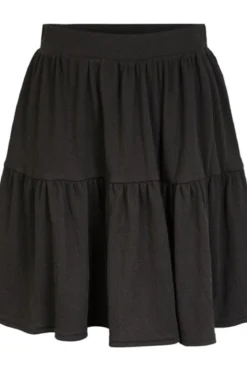 Basic blød mini nederdel - Sort