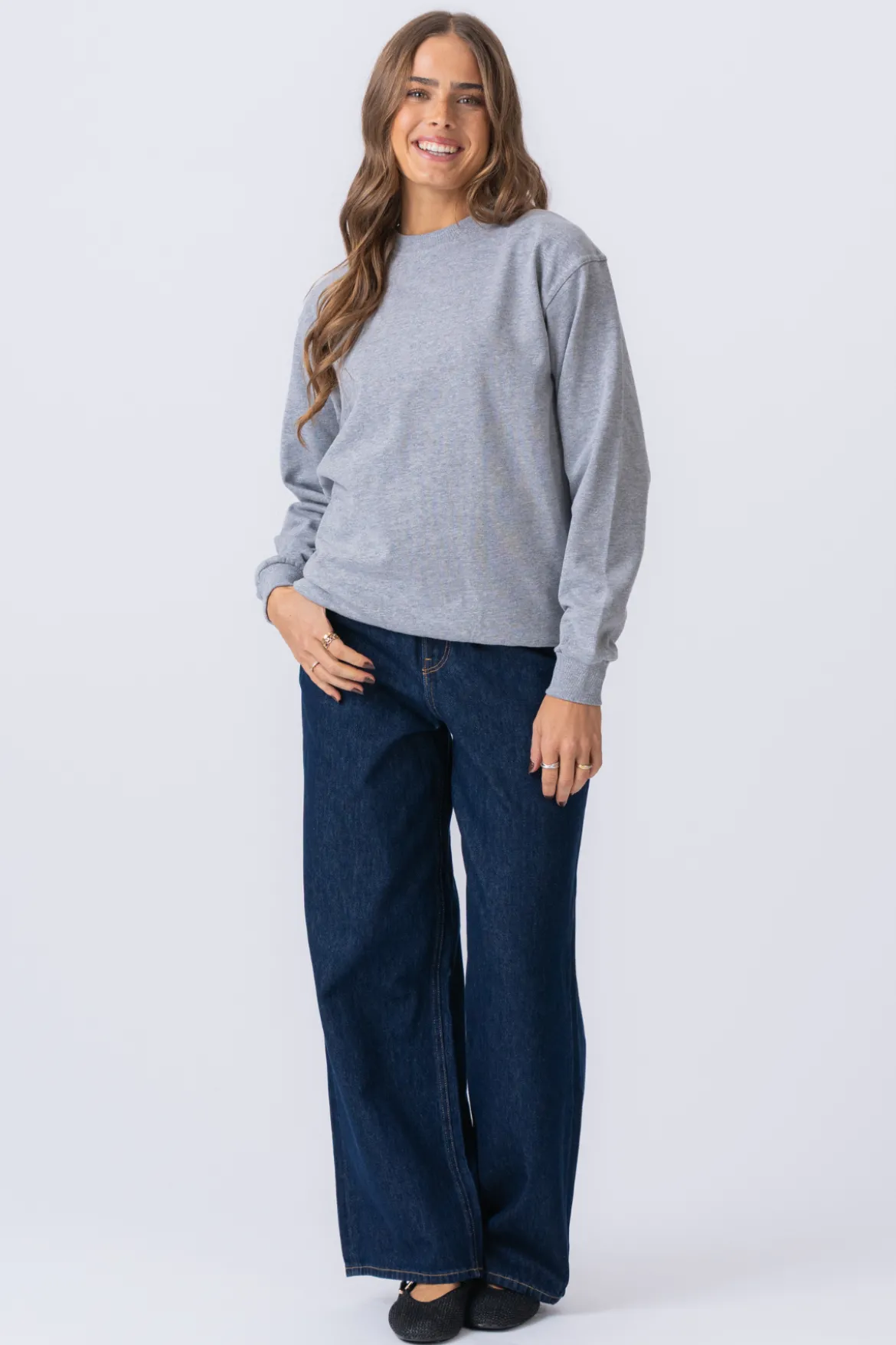 Basic Crewneck - Askegrå (dame)