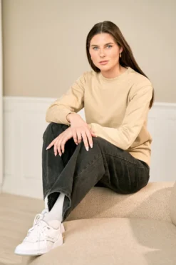 Basic Crewneck - Sand (dame)