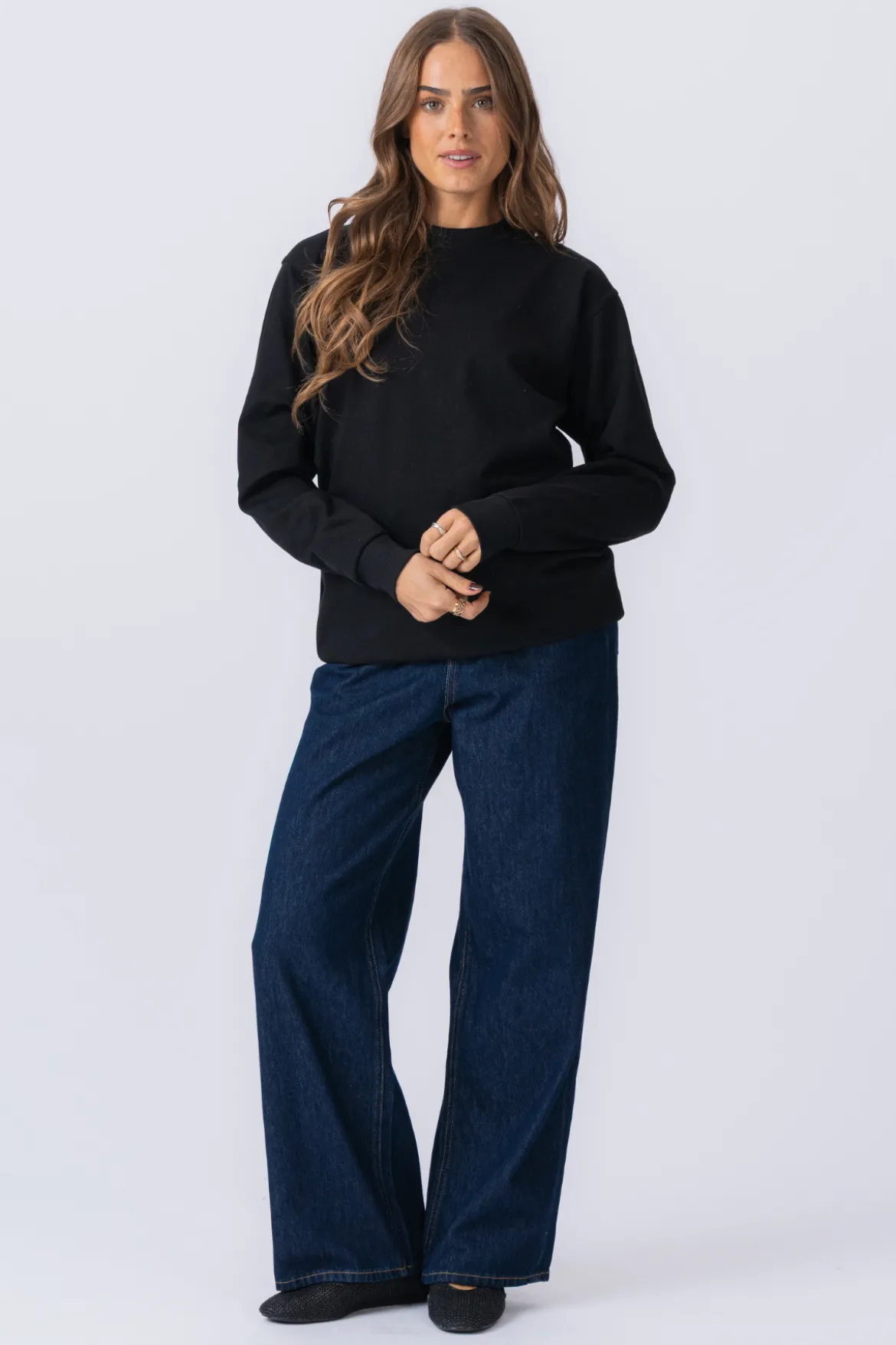 Basic Crewneck - Sort (dame)
