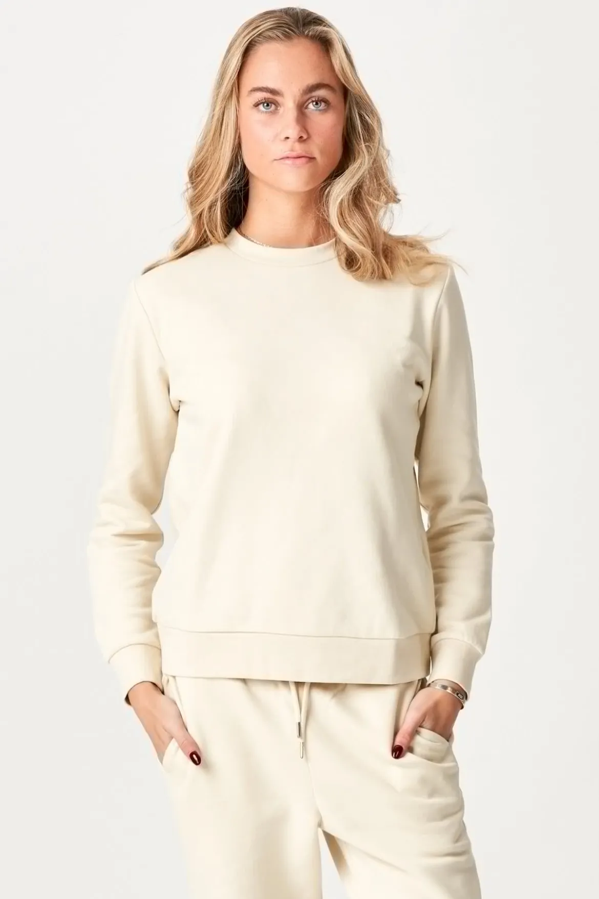 Basic Crewneck Sweat - Lys Beige