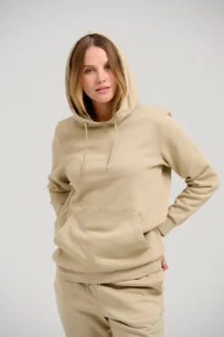 Basic Hoodie Sweat - Mørk Beige