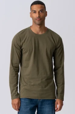 Basic Langærmet T-shirt - Armygrøn