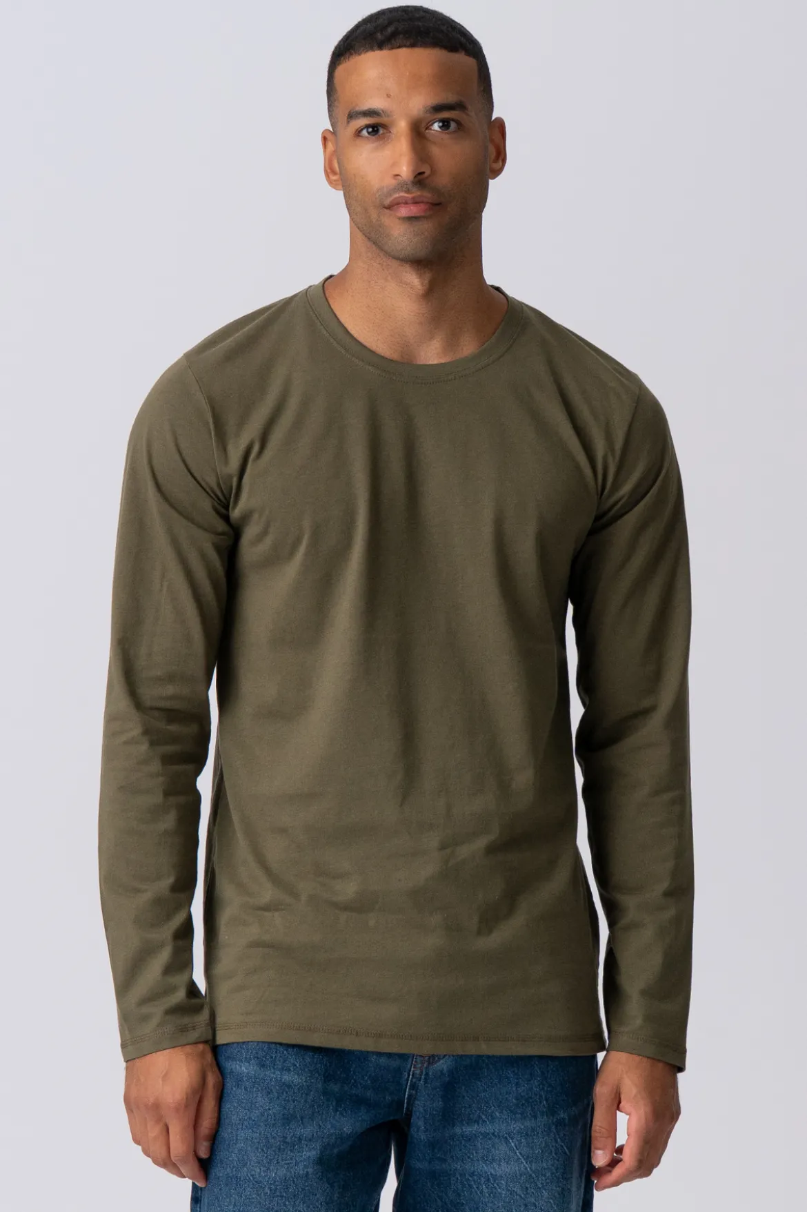 Basic Langærmet T-shirt - Armygrøn
