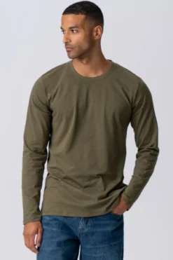 Basic Langærmet T-shirt - Armygrøn