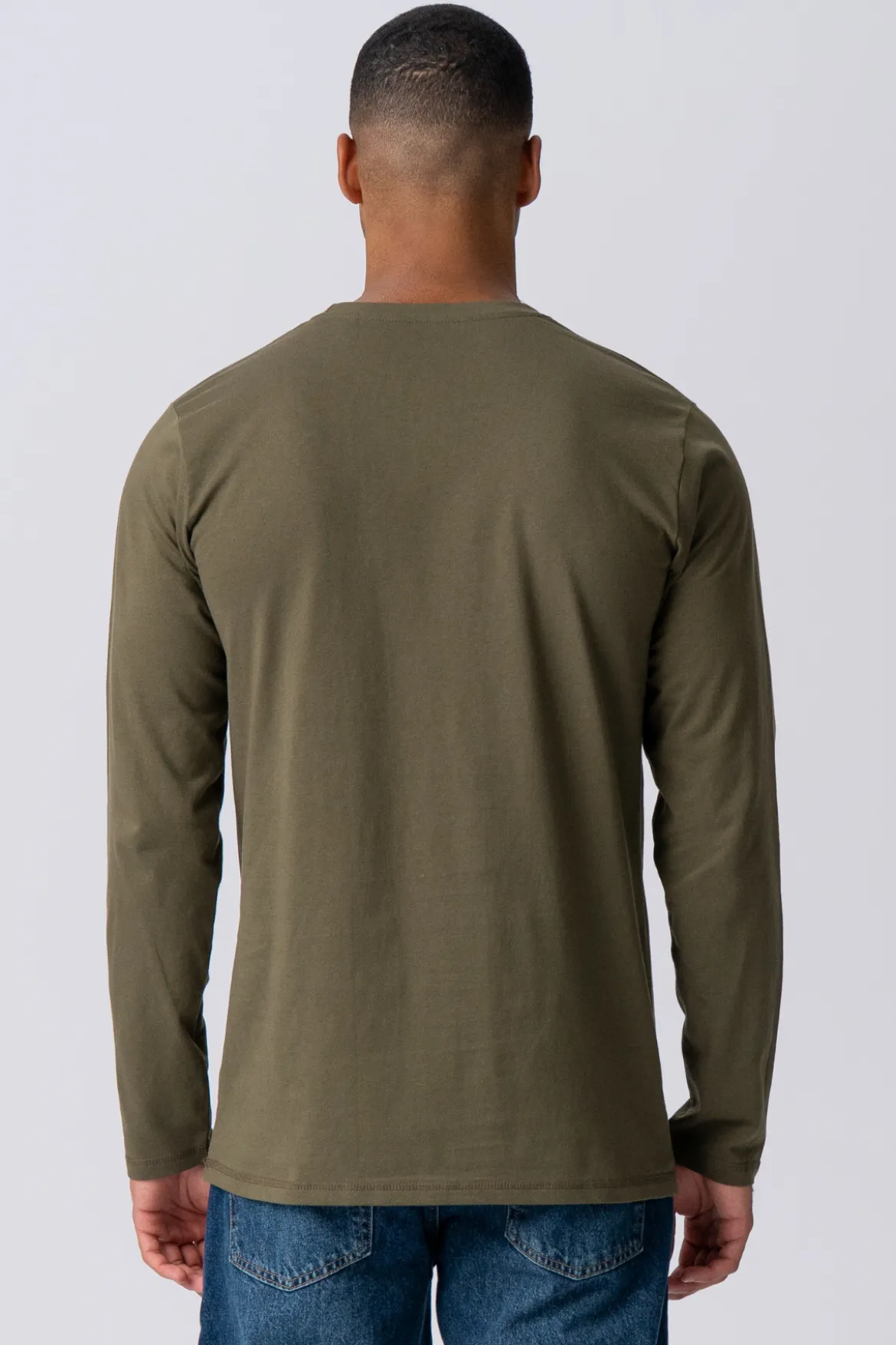 Basic Langærmet T-shirt - Armygrøn
