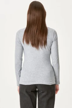 Basic langærmet T-shirt - Grå