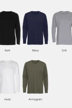 Basic Langærmet T-Shirt (herre) - (3 stk.)