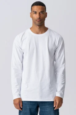 Basic Langærmet T-shirt - Hvid