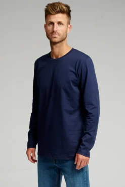 Basic Langærmet T-shirt - Navy