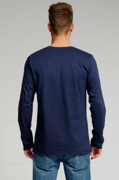 Basic Langærmet T-shirt - Navy