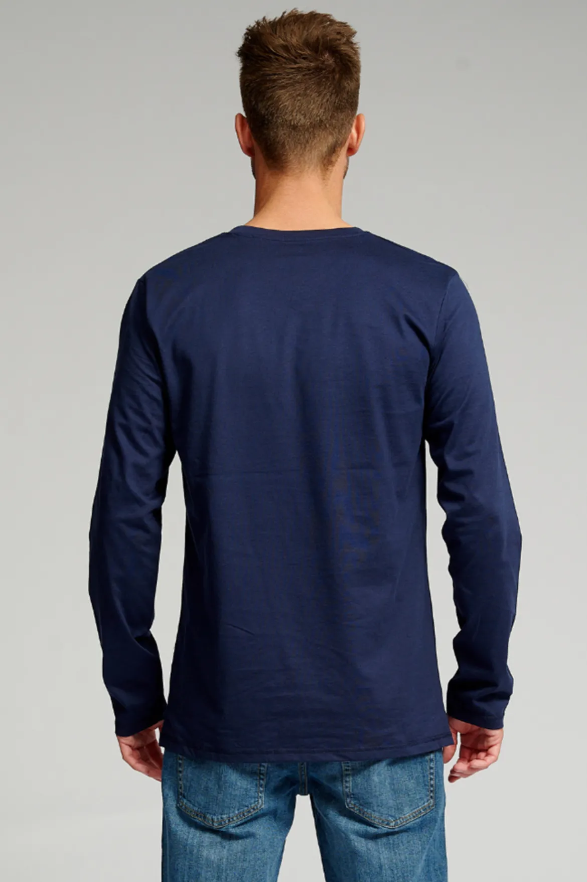 Basic Langærmet T-shirt - Navy