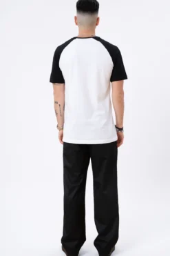 Basic raglan T-shirt - Sort-Hvid