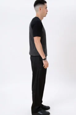 Basic raglan T-shirt - Sort-Mørke Grå
