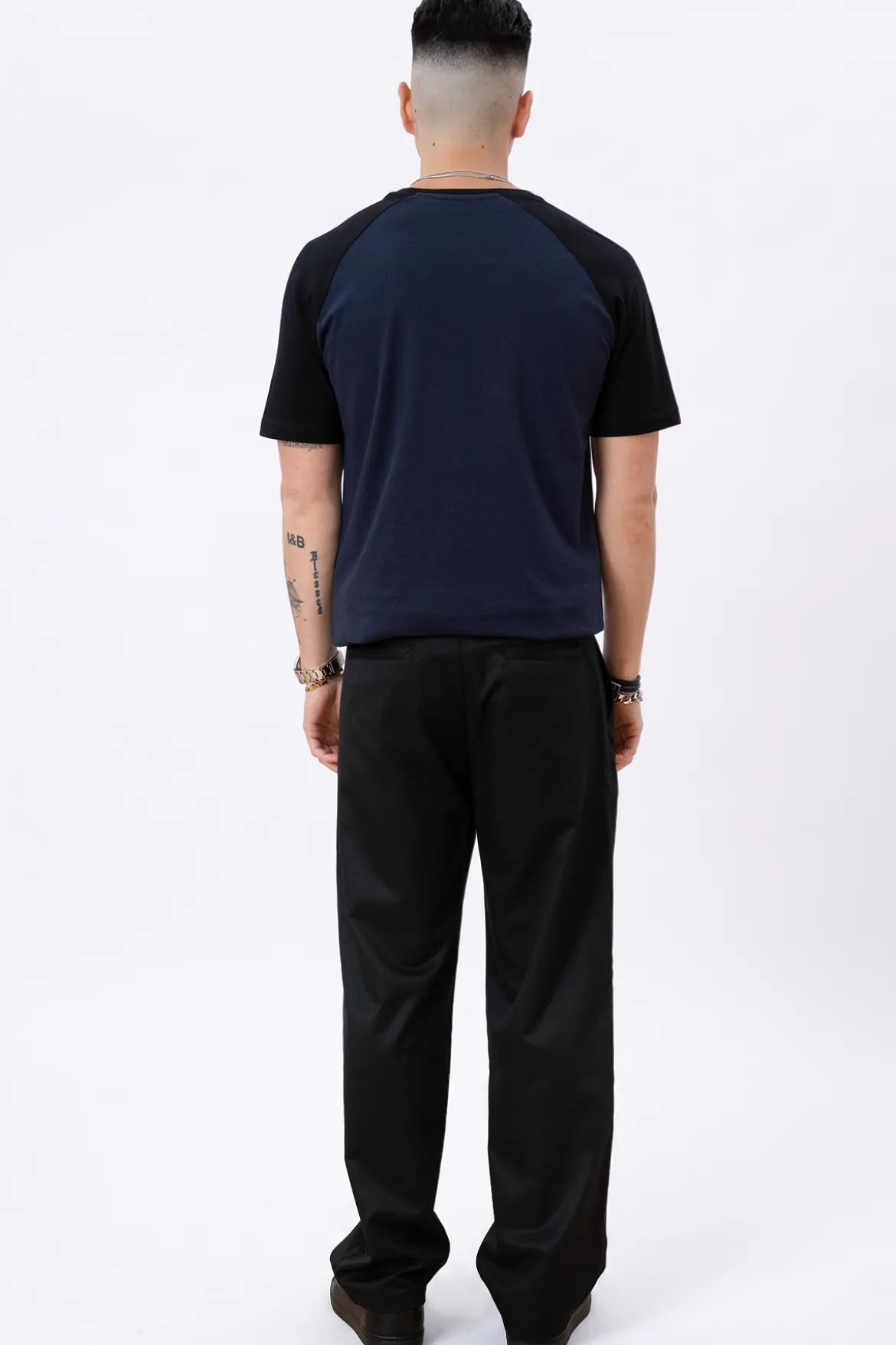 Basic raglan T-shirt - Sort-Navy