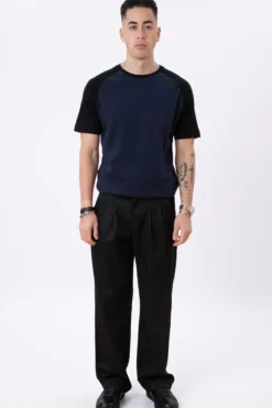 Basic raglan T-shirt - Sort-Navy