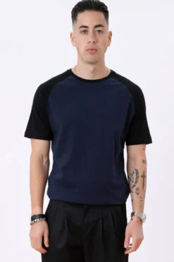 Basic raglan T-shirt - Sort-Navy