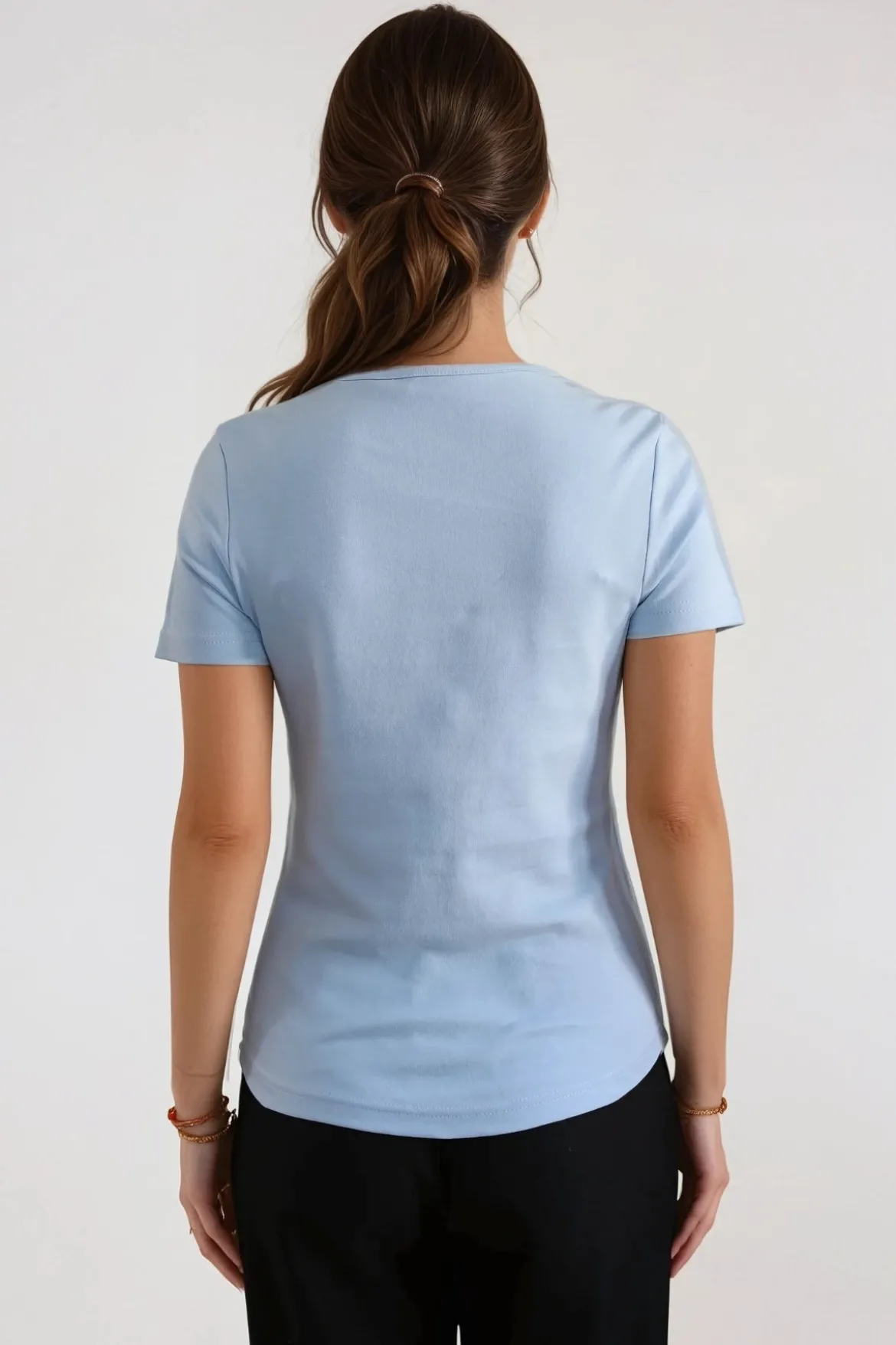 Basic Tight T-shirt - Lys Blå