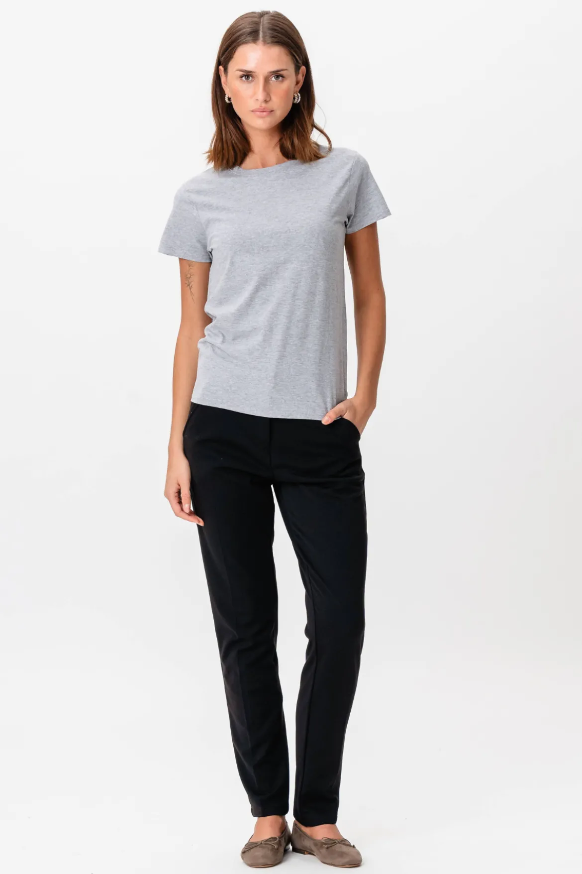Basic T-shirt - Oxford Grå