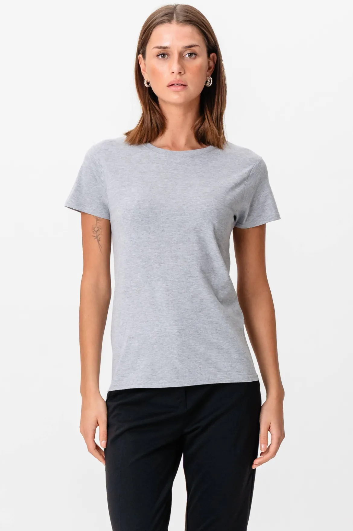 Basic T-shirt - Oxford Grå