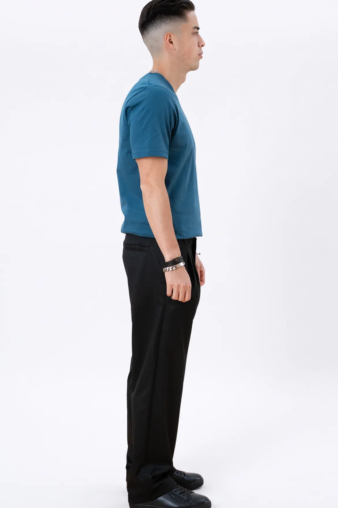 Basic V-neck t-shirt - Petroleum Blå