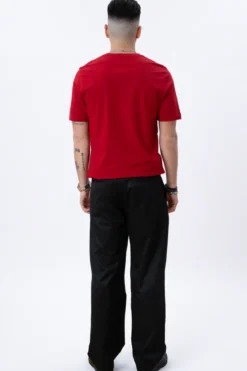 Basic V-neck t-shirt - Rød