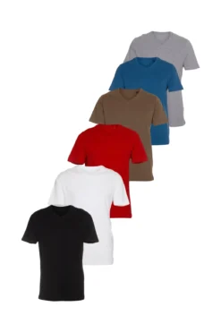 Basic V-neck t-shirt - (6 stk.)