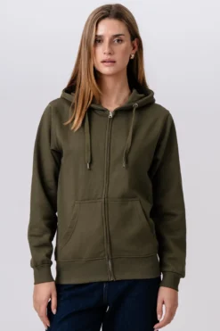 Basic Zip Hoodie - Army