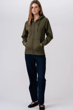 Basic Zip Hoodie - Army