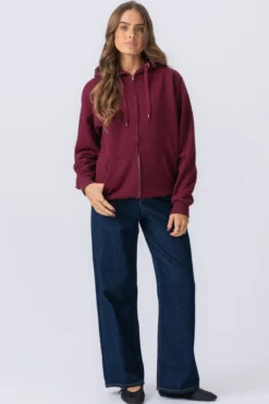 Basic zip hoodie - Bordeaux