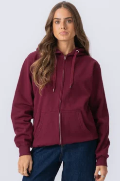 Basic zip hoodie - Bordeaux