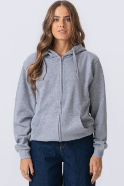 Basic zip hoodie - Grå