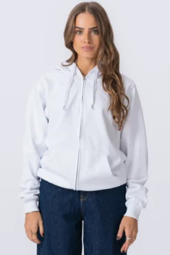 Basic Zip Hoodie - Hvid