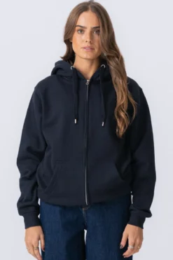 Basic Zip Hoodie - Mørk Navy