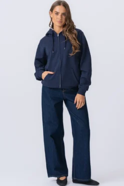 Basic zip hoodie - Navy